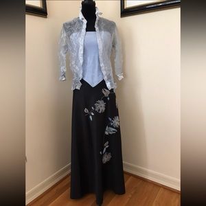 Bebe 2 PC Gown Prom Party Black Blue S 2